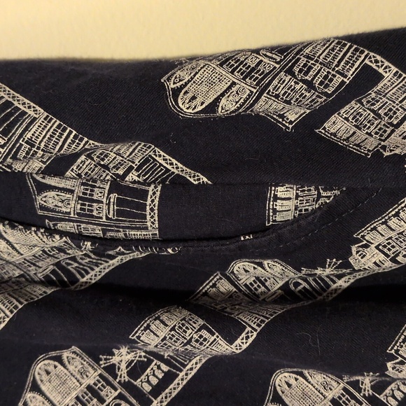 Womens Size 1X Effie's Heart Navy Cityscape Print A-Line Skirt - Picture 4 of 8